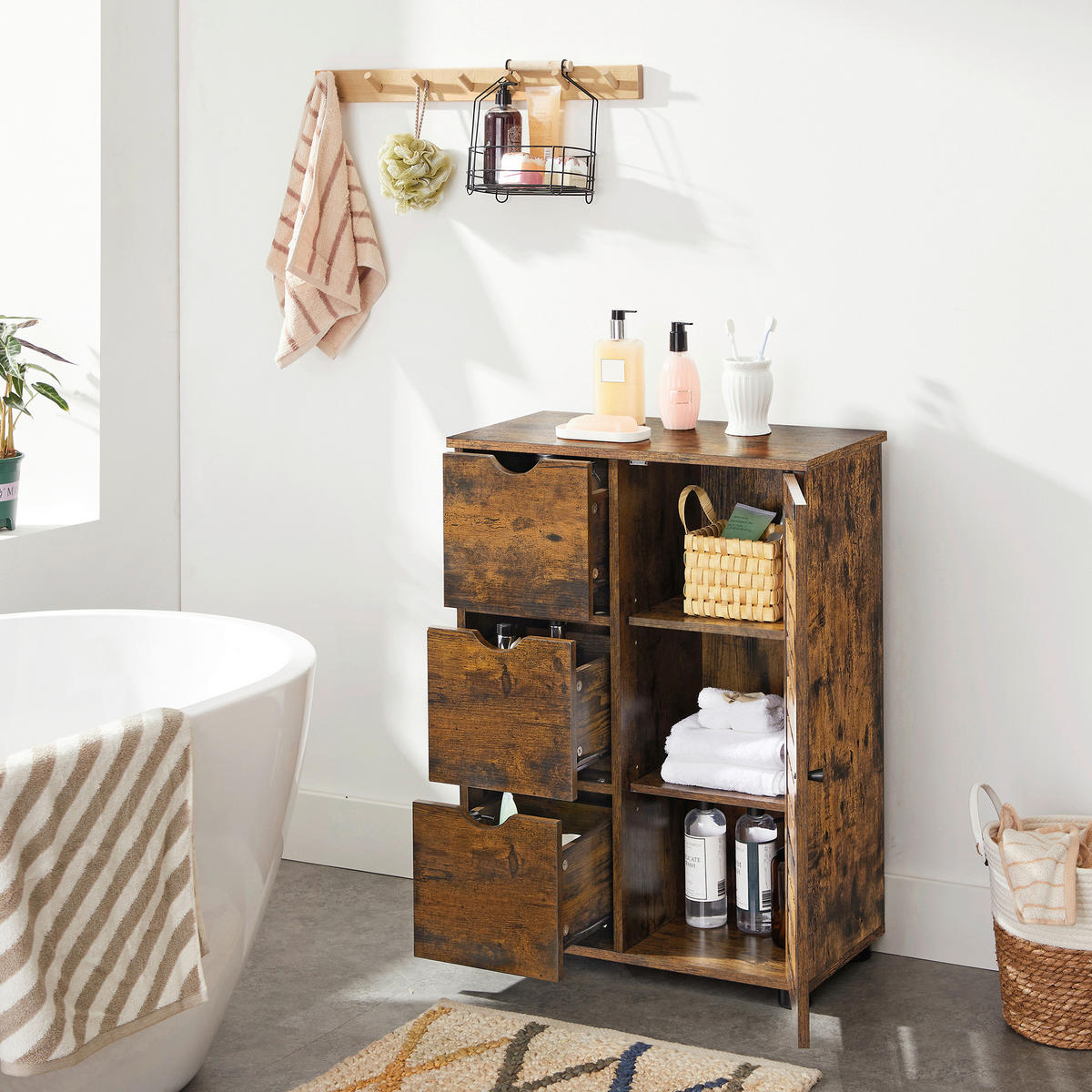 MIDISCHRANK 60/80/30 cm  - Schwarz/Braun, Trend, Holzwerkstoff/Kunststoff (60/80/30cm) - MID.YOU