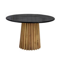 ESSTISCH in Holz, Stein 120/120/76 cm  - Schwarz/Akaziefarben, MODERN, Holz/Stein (120/120/76cm) - Livetastic