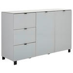 SIDEBOARD Grau, Hellgrau  165/105,1/52,5 cm  - Hellgrau/Schwarz, Design, Glas/Holzwerkstoff (165/105,1/52,5cm) - Hom`in
