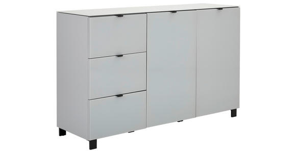SIDEBOARD Grau, Hellgrau 165/105,1/52,5 cm - Hellgrau/Schwarz, Design, Glas/Holzwerkstoff (165/105,1/52,5cm) - Hom`in