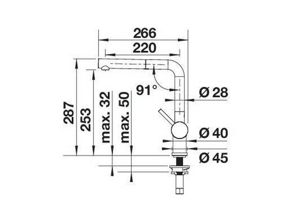 KÜCHENARMATUR 526242  - Edelstahlfarben, Basics, Metall (10,5/28,4/26,3cm) - Blanco