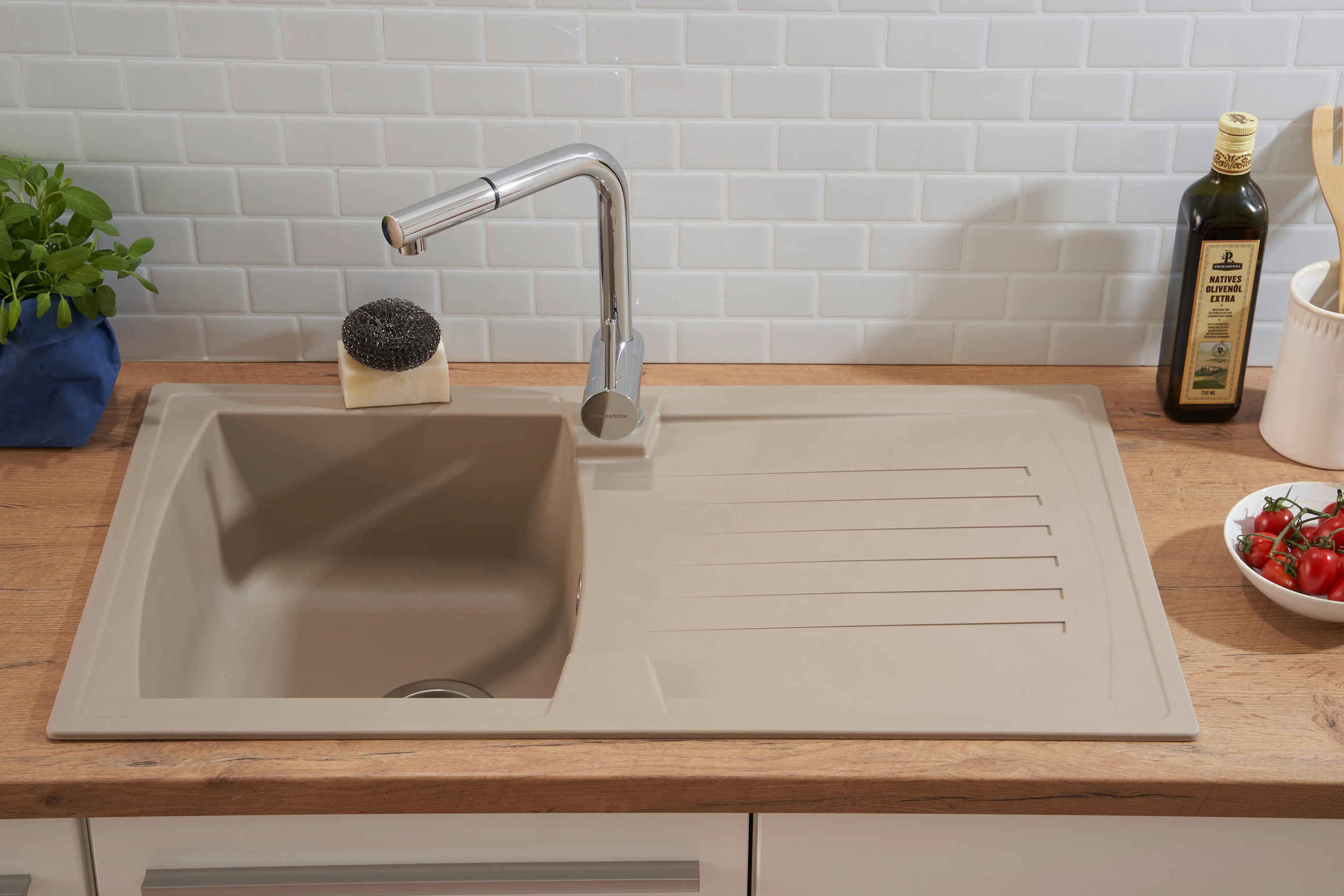 DISKHO 1712BOSTON86X50B  - beige, Trend, glas/plast (86/20/50cm) - Respekta