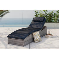 GARTENLIEGE 190/80/60 cm  - Grau, Modern, Kunststoff/Textil (190/80/60cm) - Ambia Garden