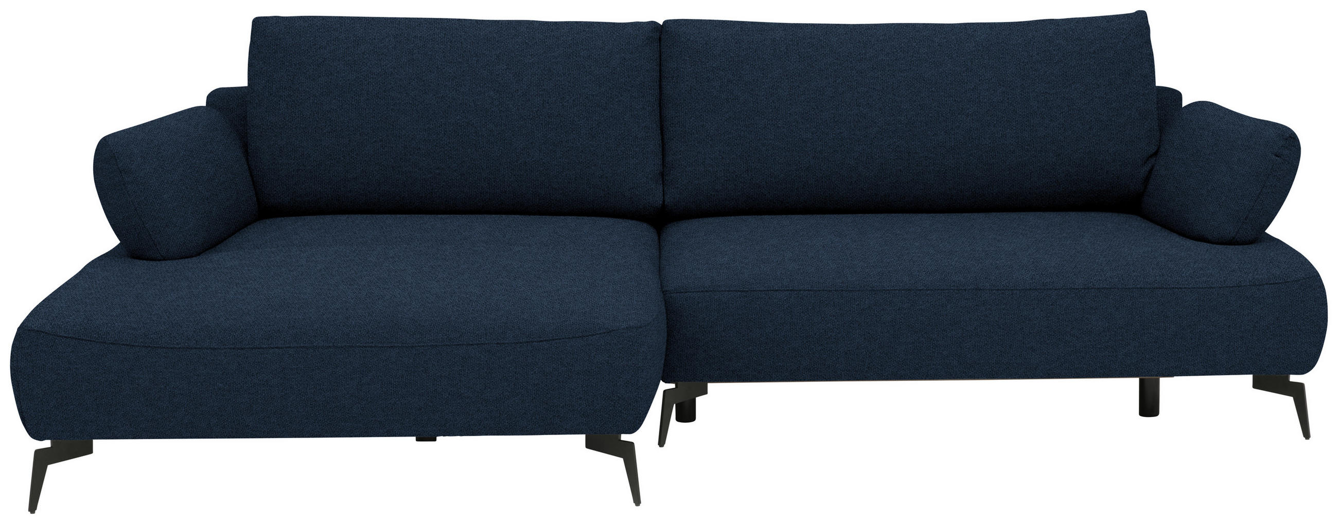 ECKSOFA COLORADO in Struktur Dunkelblau  - Schwarz/Dunkelblau, Design, Textil/Metall (186/284cm) - Lomoco