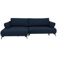 ECKSOFA Struktur Dunkelblau  - Schwarz/Dunkelblau, Design, Textil/Metall (186/284cm) - Lomoco