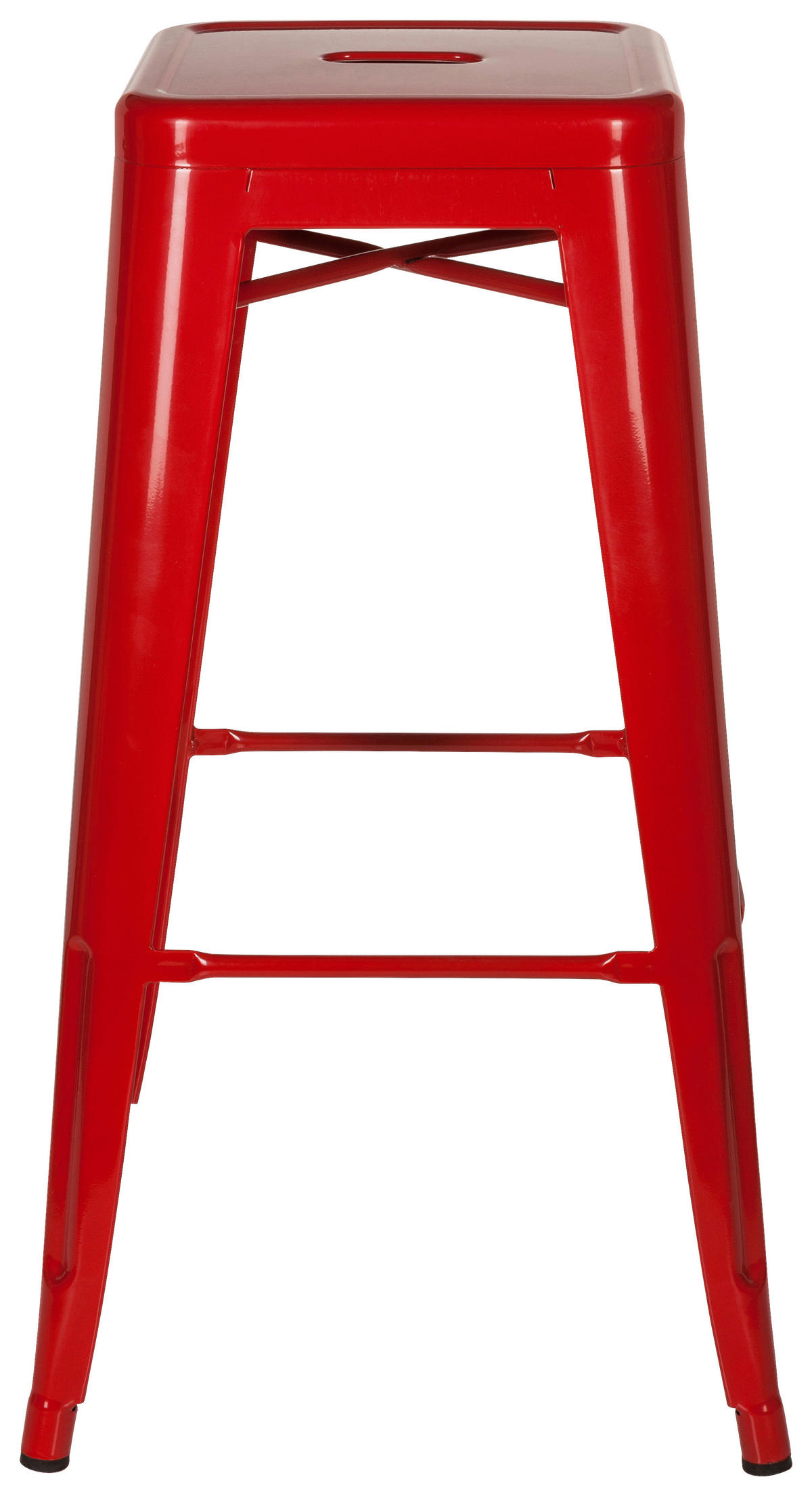 BARHOCKER Rot Stahl stapelbar  - Rot, Basics, Metall (44/77/44cm) - MID.YOU