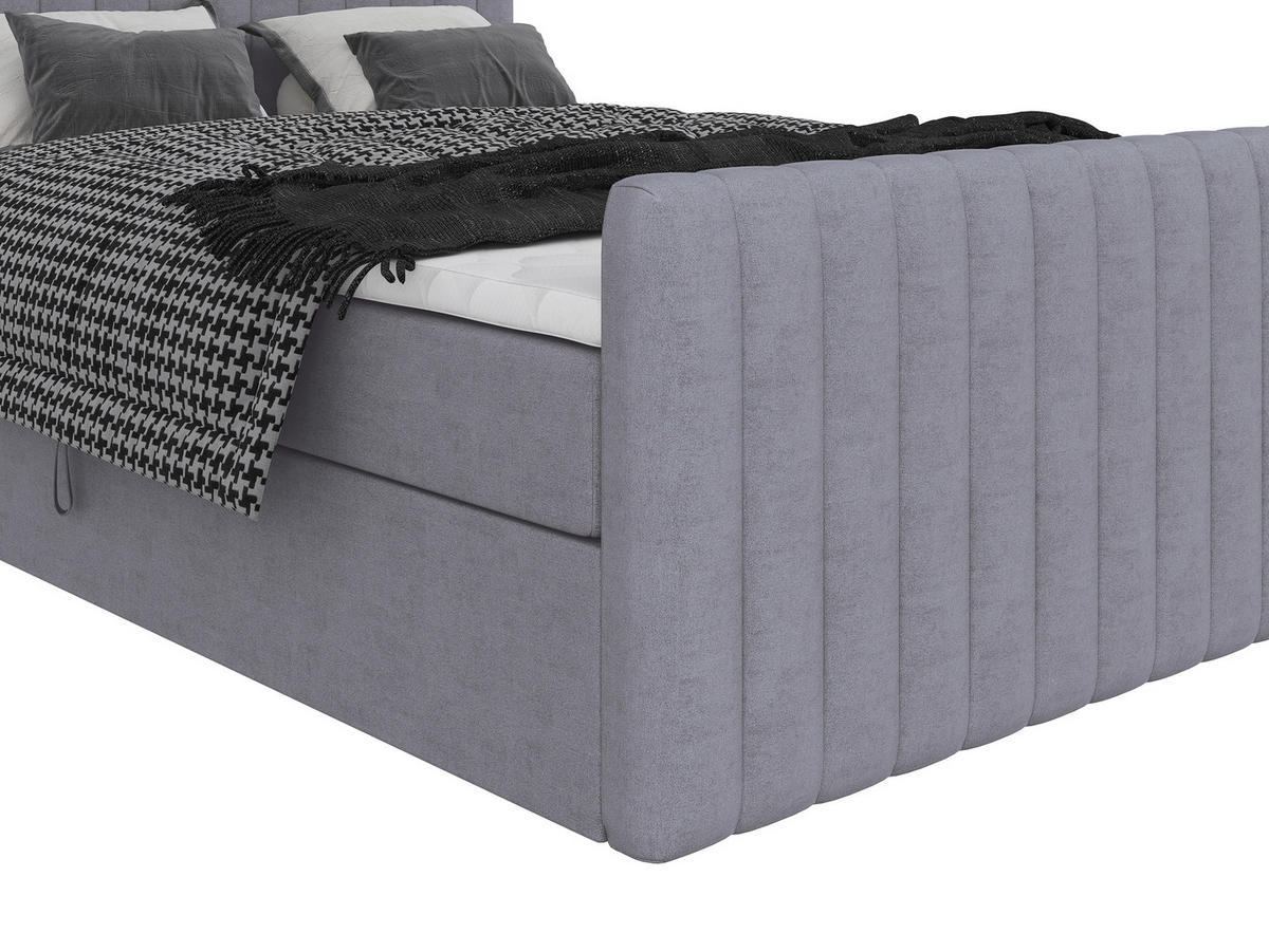 BOXBETT 140/200 cm  Grau  - Schwarz/Grau, Basics, Kunststoff/Textil (140/200cm) - Carryhome
