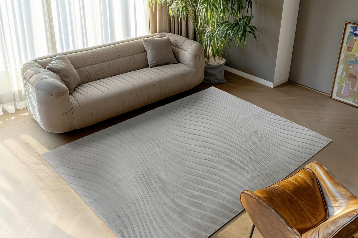 FLACHWEBETEPPICH 160/230 cm Silberfarben rechteckig  - Silberfarben, Basics, Textil (160/230cm) - Kayoom