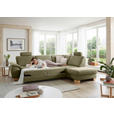 ECKSOFA in Mikrofaser Hellgrün  286/236 cm  - Wildeiche/Beige, Natur, Holz/Textil (286/236cm) - Voleo