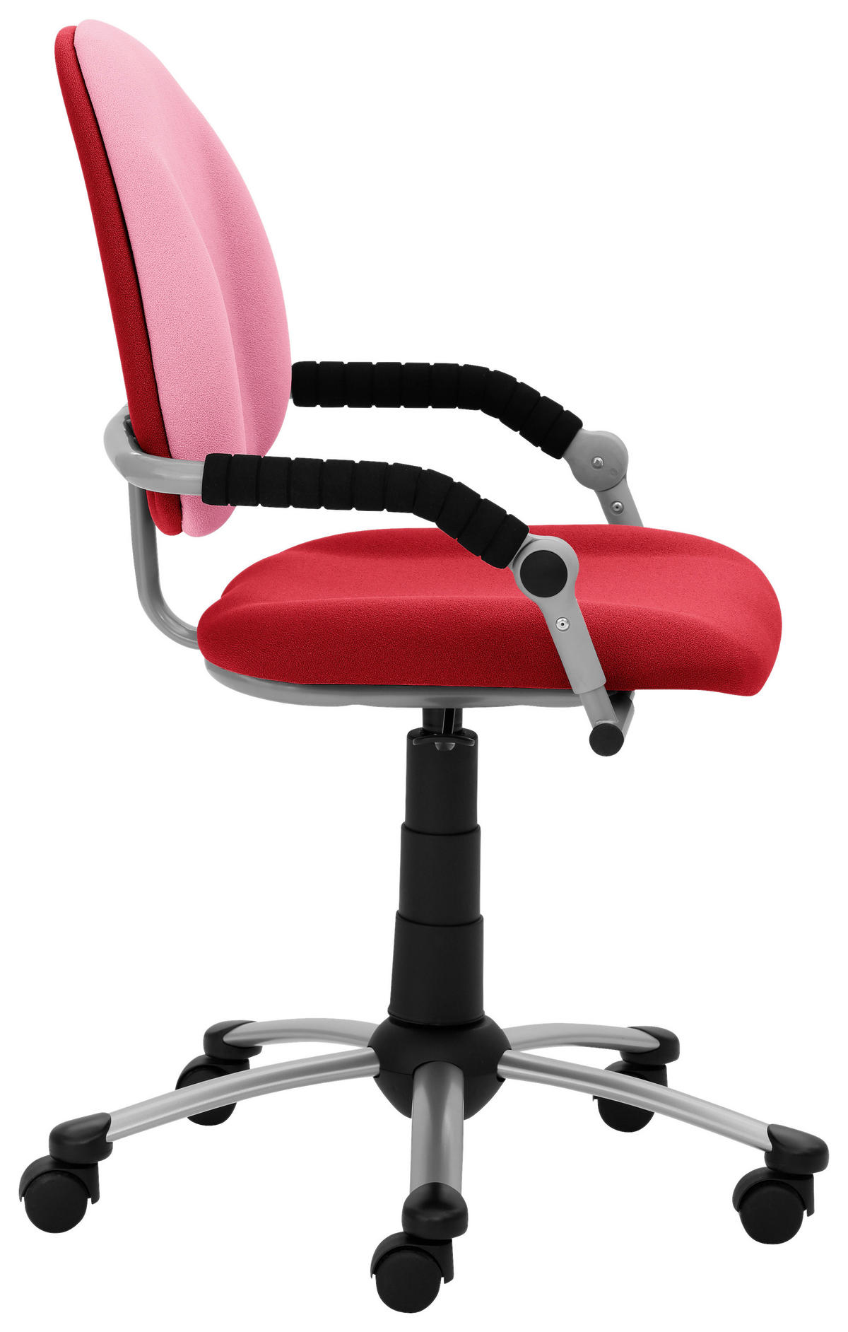 JUGENDDREHSTUHL  in Rosa, Rot  - Rot/Rosa, Basics, Textil/Metall (58,5/80-93/60cm) - Stylife