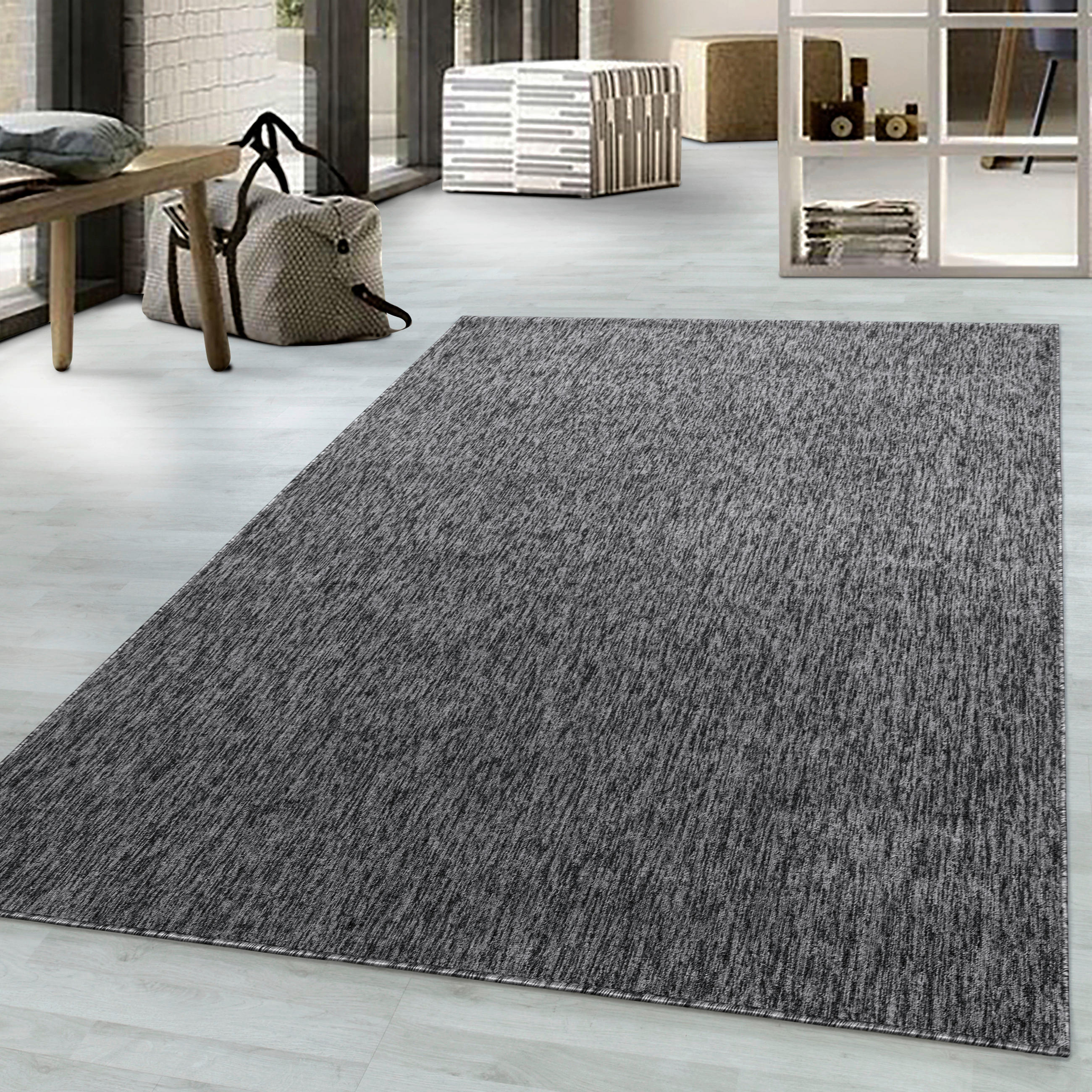 FLATVÄVD MATTA 60/100 cm Nizza 1800 Grau  - grå, Klassisk, textil (60/100cm)