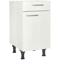 SCHUBKASTENUNTERSCHRANK  in Weiß Hochglanz  - Edelstahlfarben/Weiß Hochglanz, MODERN, Holzwerkstoff/Metall (45/87/56cm) - Nobilia