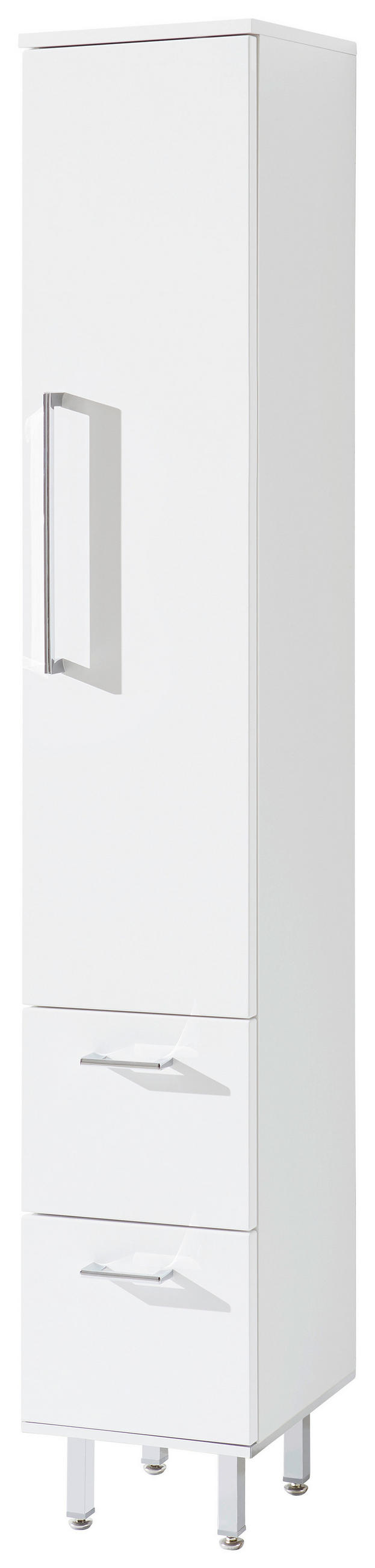 HOCHSCHRANK 30/175/30 cm  - Chromfarben/Weiß, Design, Glas/Holzwerkstoff (30/175/30cm) - Novel