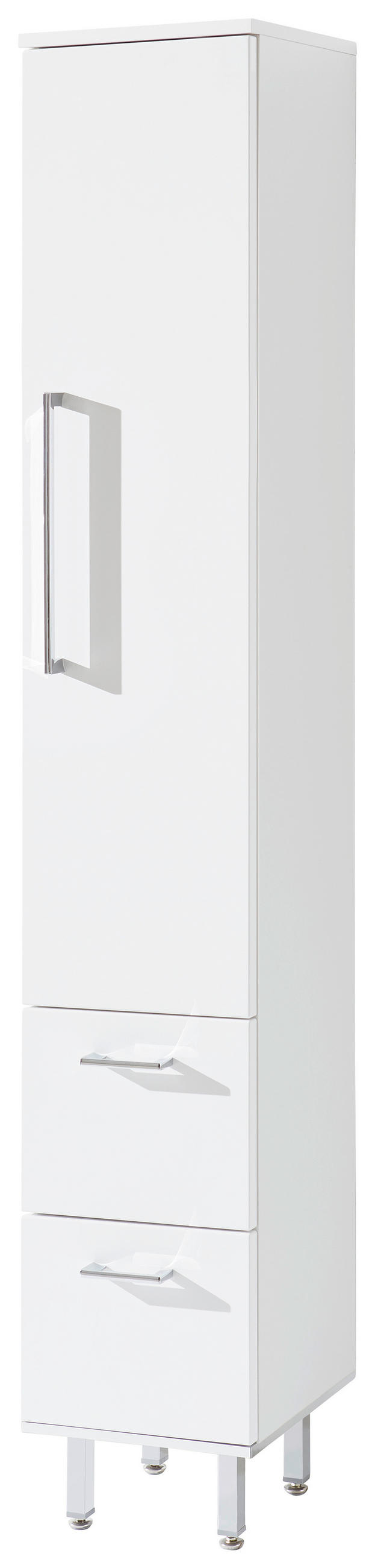 HOCHSCHRANK 30/175/30 cm  - Chromfarben/Weiß, Design, Glas/Holzwerkstoff (30/175/30cm) - Novel