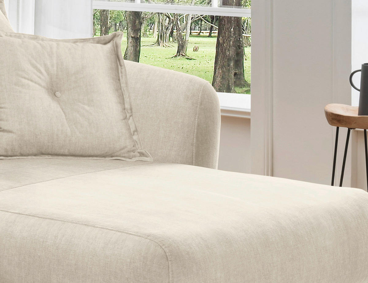 ECKSOFA in Velours Beige  277/162 cm  - Beige/Buchefarben, MODERN, Holz/Textil (277/162cm) - Livetastic