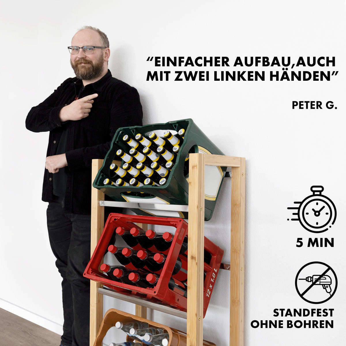 FLASCHENREGAL  - Beige, Basics, Holz (56/112/32cm) - Floordirekt