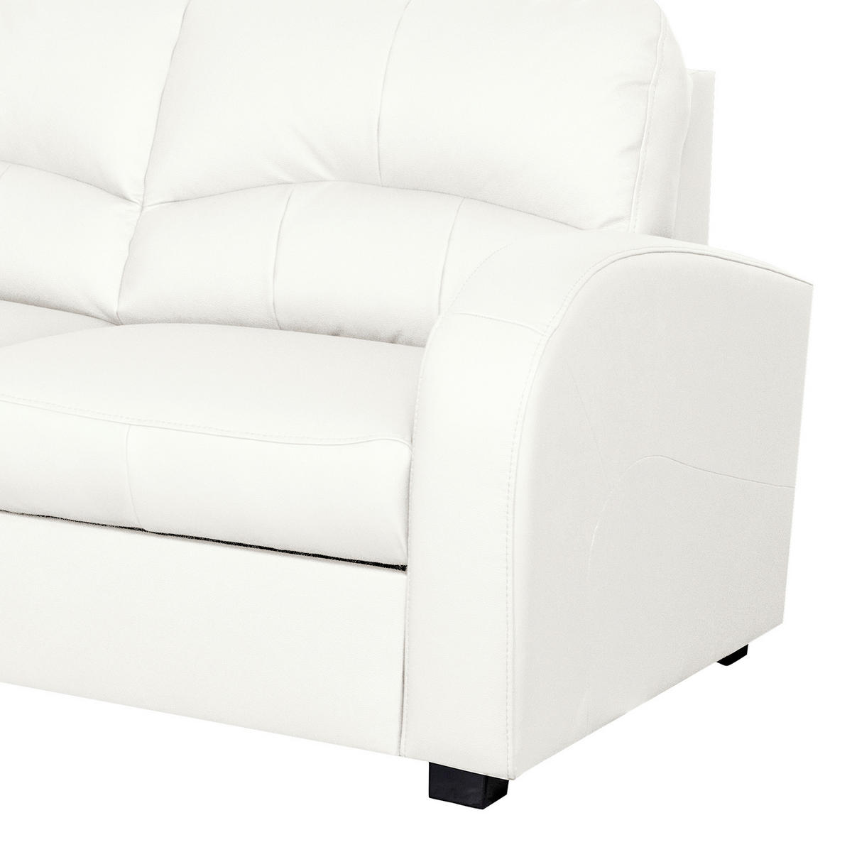 ECKSOFA 168/227 cm TILO in Lederlook Weiß Bettkasten  168/227 cm  - Schwarz/Weiß, Design, Kunststoff/Textil (168/227cm) - Livetastic