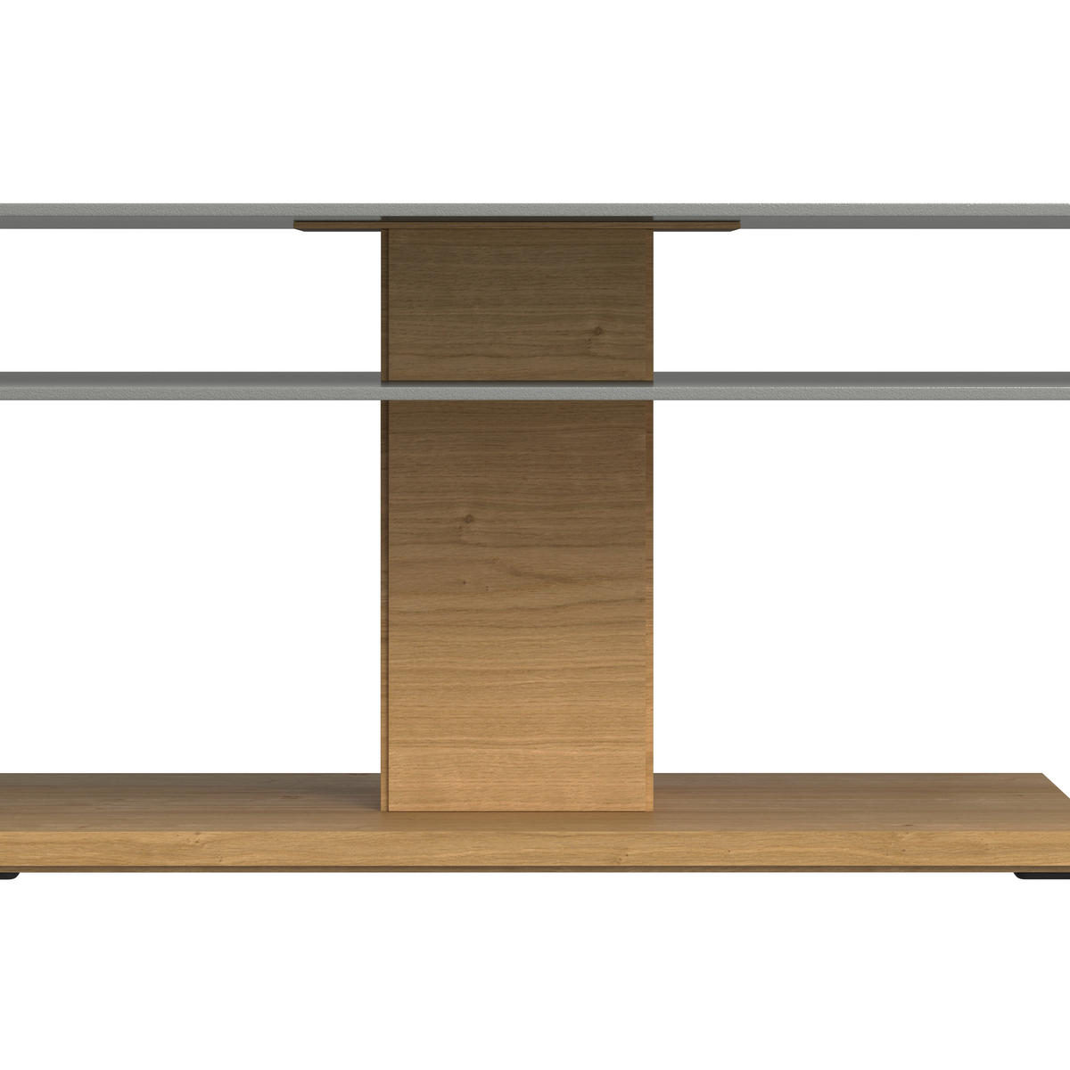COUCHTISCH Wildeiche furniert, massiv Farbglas 120/75/43 cm rechteckig Grau, Eichefarben  - Eichefarben/Grau, Design, Glas/Holz (120/75/43cm) - Voglauer
