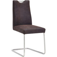 SCHWINGSTUHL  Beinauswahl, Lederauswahl, Stoffauswahl, Typenauswahl Mikrofaser  - Edelstahlfarben/Dunkelbraun, Design, Textil/Metall (47/100/61cm) - Moderano