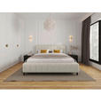 POLSTERBETT gepolstertes Kopfteil, Lattenrost, Bettkasten Beige 180/200 cm  - Beige/Schwarz, Design, Holz/Textil (180/200cm) - Carryhome
