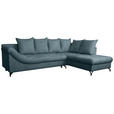 ECKSOFA Blau Struktur - Blau/Schwarz, KONVENTIONELL, Textil/Metall (274/194cm) - Carryhome