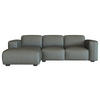 ECKSOFA Dunkelgrau Echtleder  - Dunkelgrau/Schwarz, Design, Leder/Holz (171/251cm) - Livetastic