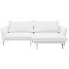 ECKSOFA Weiß Bouclé  - Schwarz/Weiß, Design, Textil/Metall (277/182cm) - Stylife