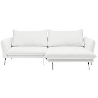 ECKSOFA Weiß Bouclé  - Schwarz/Weiß, Design, Textil/Metall (277/182cm) - Stylife