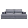BIGSOFA Cord Blaugrau  - Blaugrau/Schwarz, Design, Textil (218/80/158cm) - home24