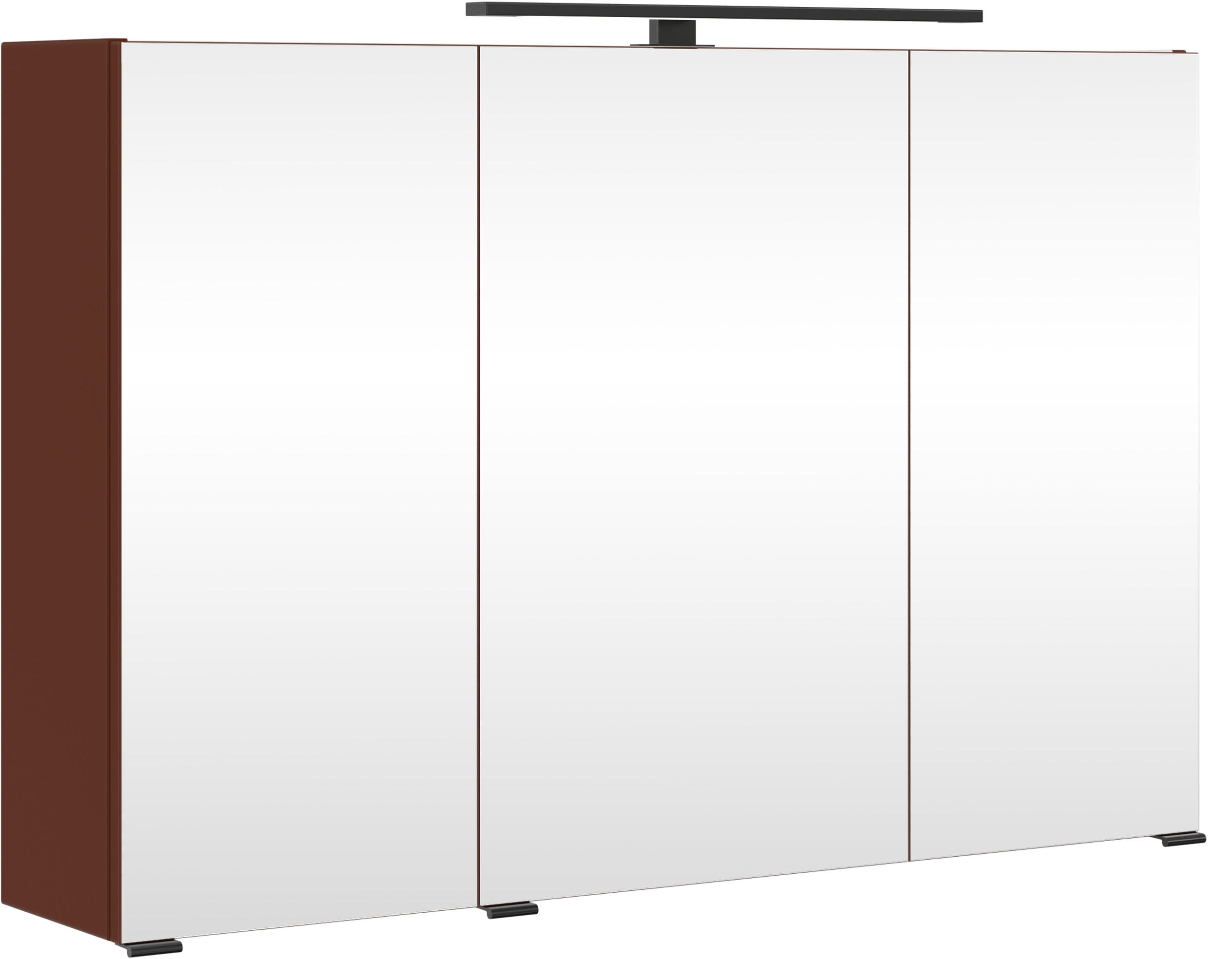 SPIEGELSCHRANK 100/64/20 cm  - Rot/Schwarz, KONVENTIONELL, Glas/Holzwerkstoff (100/64/20cm) - Xora