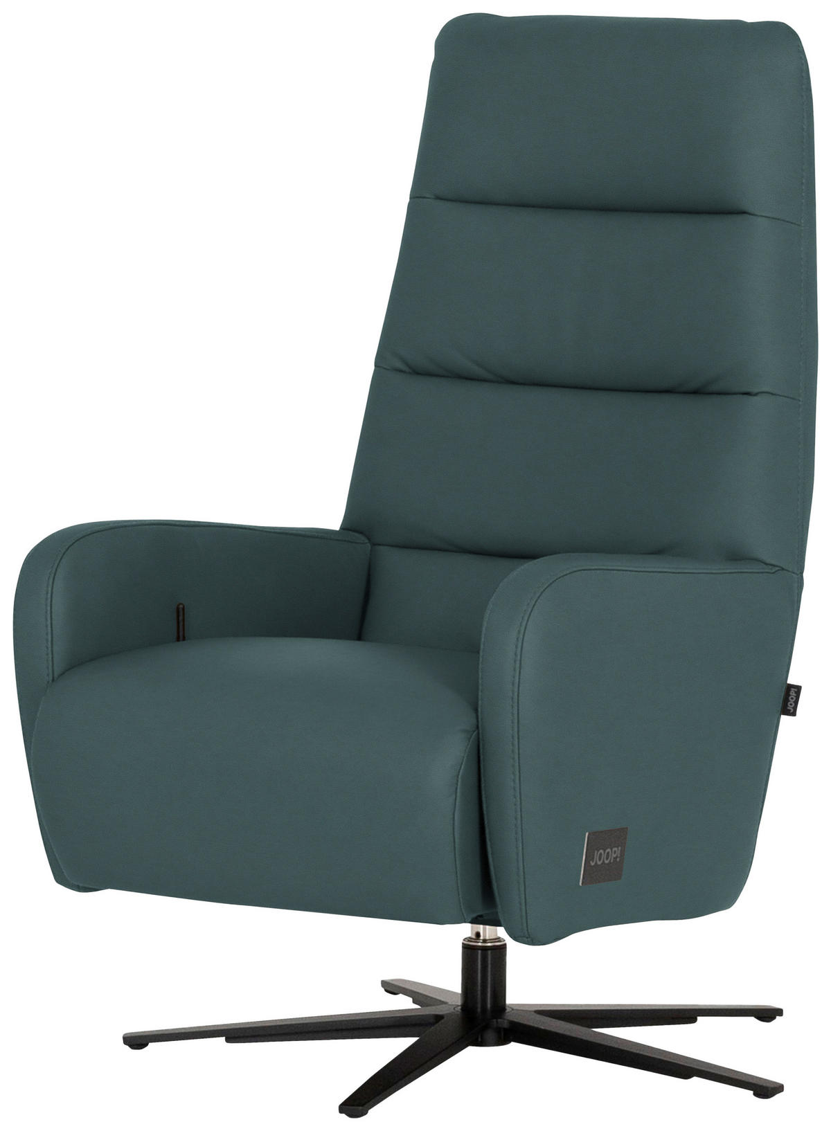 RELAXSESSEL Leder Graublau  - Graublau/Schwarz, Modern, Leder/Metall (66/110/83cm) - Joop!