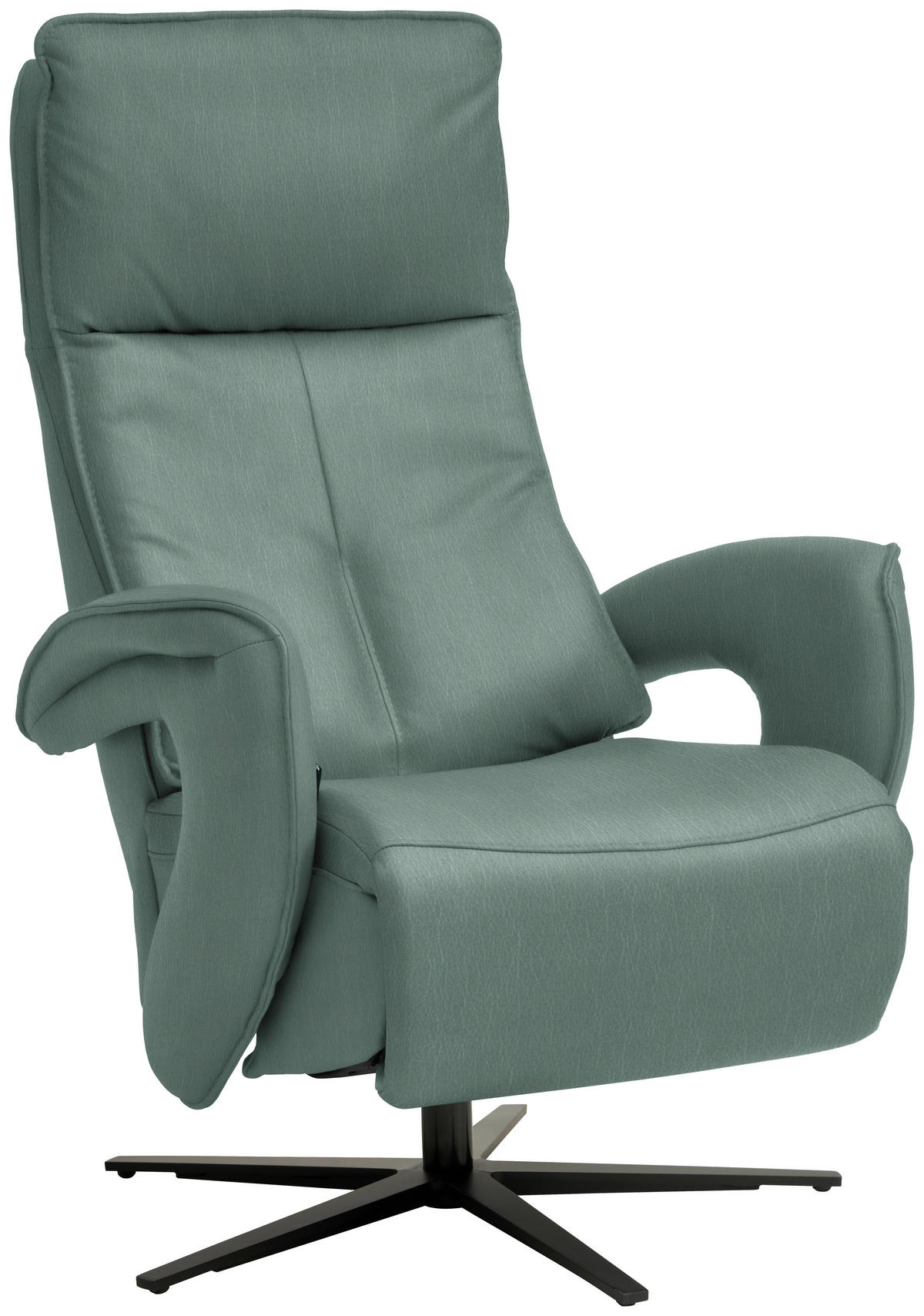 RELAXSESSEL in Leder Opal  - Opal/Schwarz, Design, Leder/Metall (77/119/87cm) - Valdera