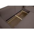 ECKSOFA inkl. Funktionen Mokka Cord  - Schwarz/Mokka, Design, Textil (267/141cm) - Xora