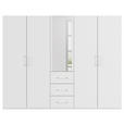DREHTÜRENSCHRANK  in Weiß  - Weiß, Design, Glas/Holzwerkstoff (251/197/60cm) - Novel