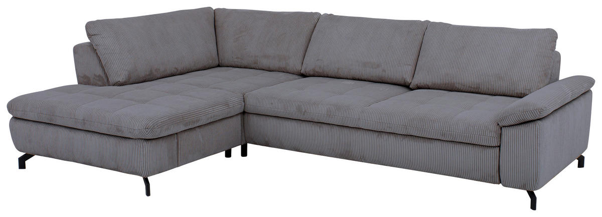 HÖRNSOFFA i manchester, velour antracit  - svart/antracit, Design, metall/textil (197/291cm) - Beldomo Style