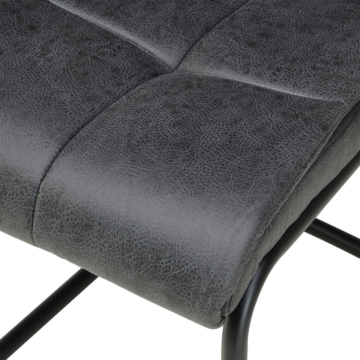 SCHWINGSTUHL  in Eisen Mikrofaser  - Dunkelgrau/Schwarz, LIFESTYLE, Textil/Metall (38/97/45cm) - Livetastic