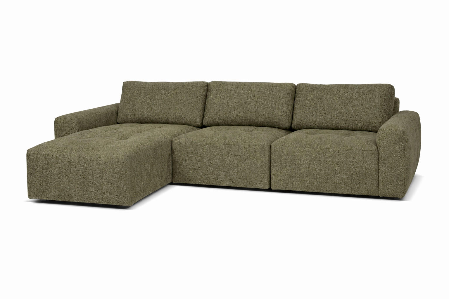 ECKSOFA MAZA Grün  - Schwarz/Grün, Design, Textil (179/316cm) - Livetastic