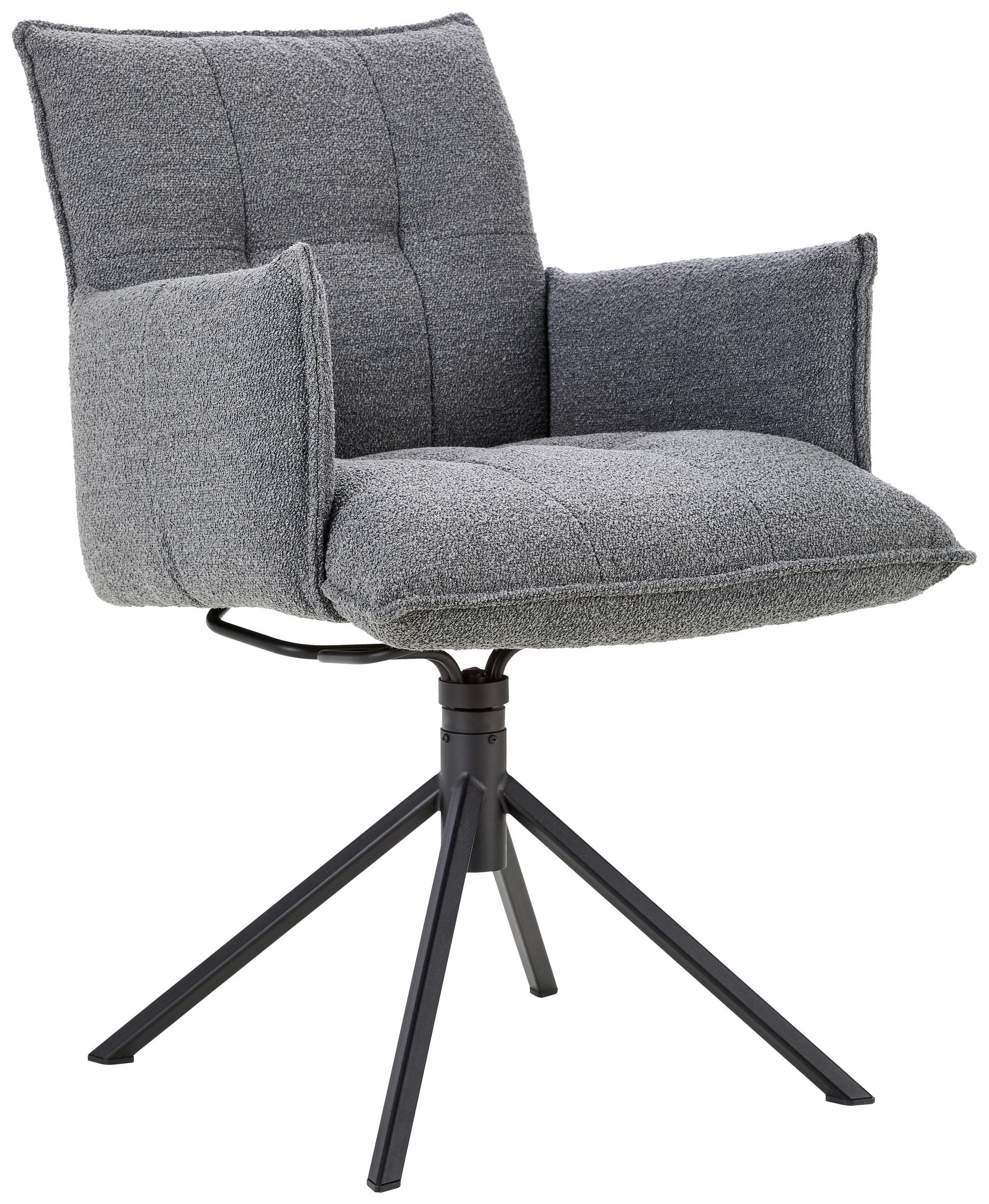 ARMLEHNSTUHL  in Webstoff  - Schwarz/Grau, Design, Textil/Metall (57/86/65cm) - Valnatura