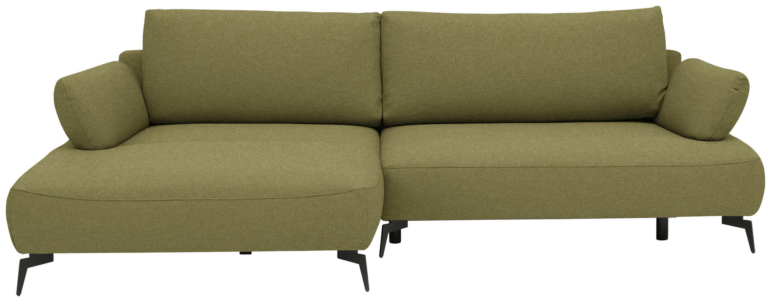 ECKSOFA  Struktur Olivgrün  - Schwarz/Olivgrün, Design, Textil/Metall (186/284cm) - Lomoco