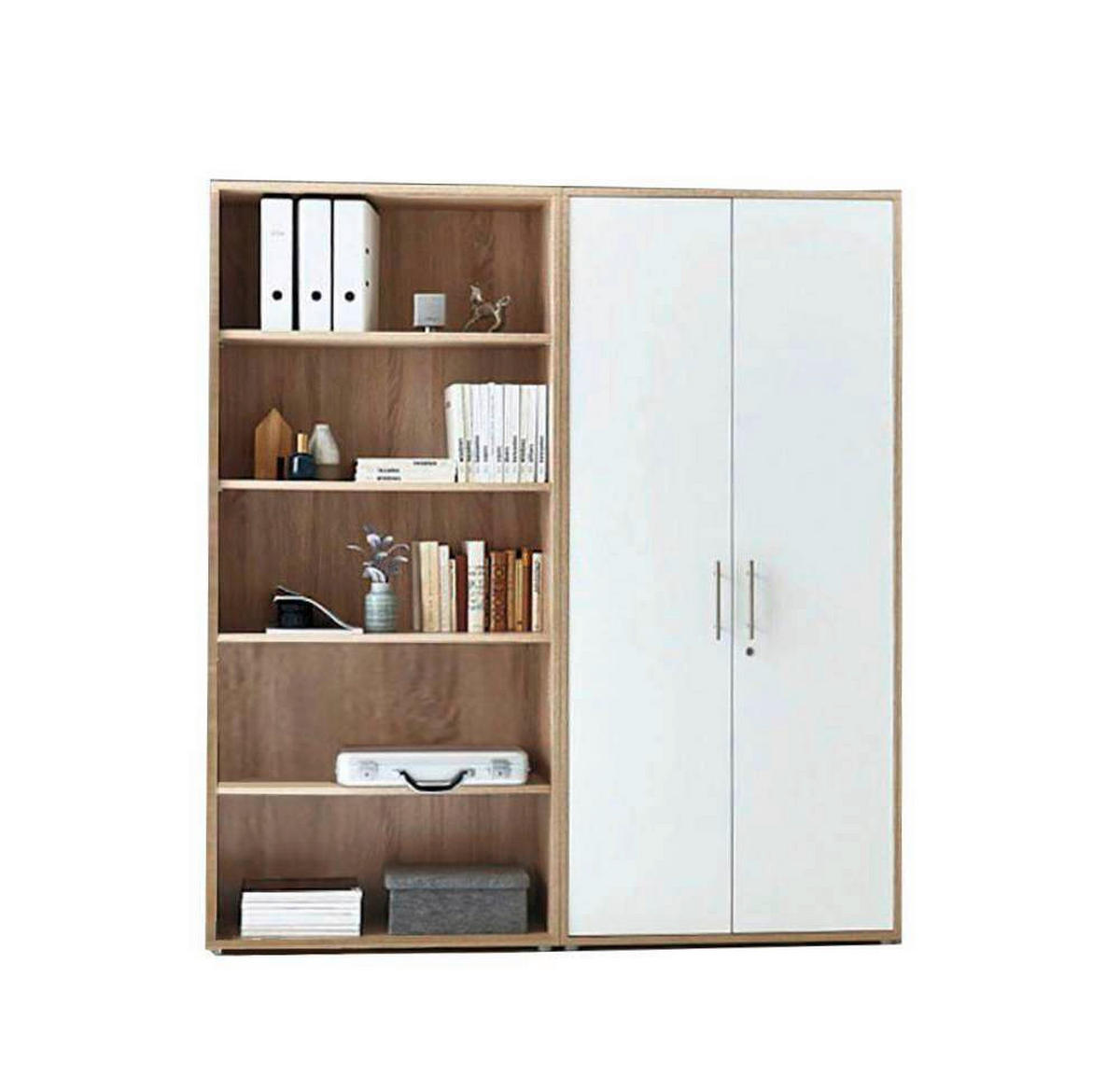 BÜRO - Weiß/Sonoma Eiche, MODERN, Holzwerkstoff/Metall - MID.YOU