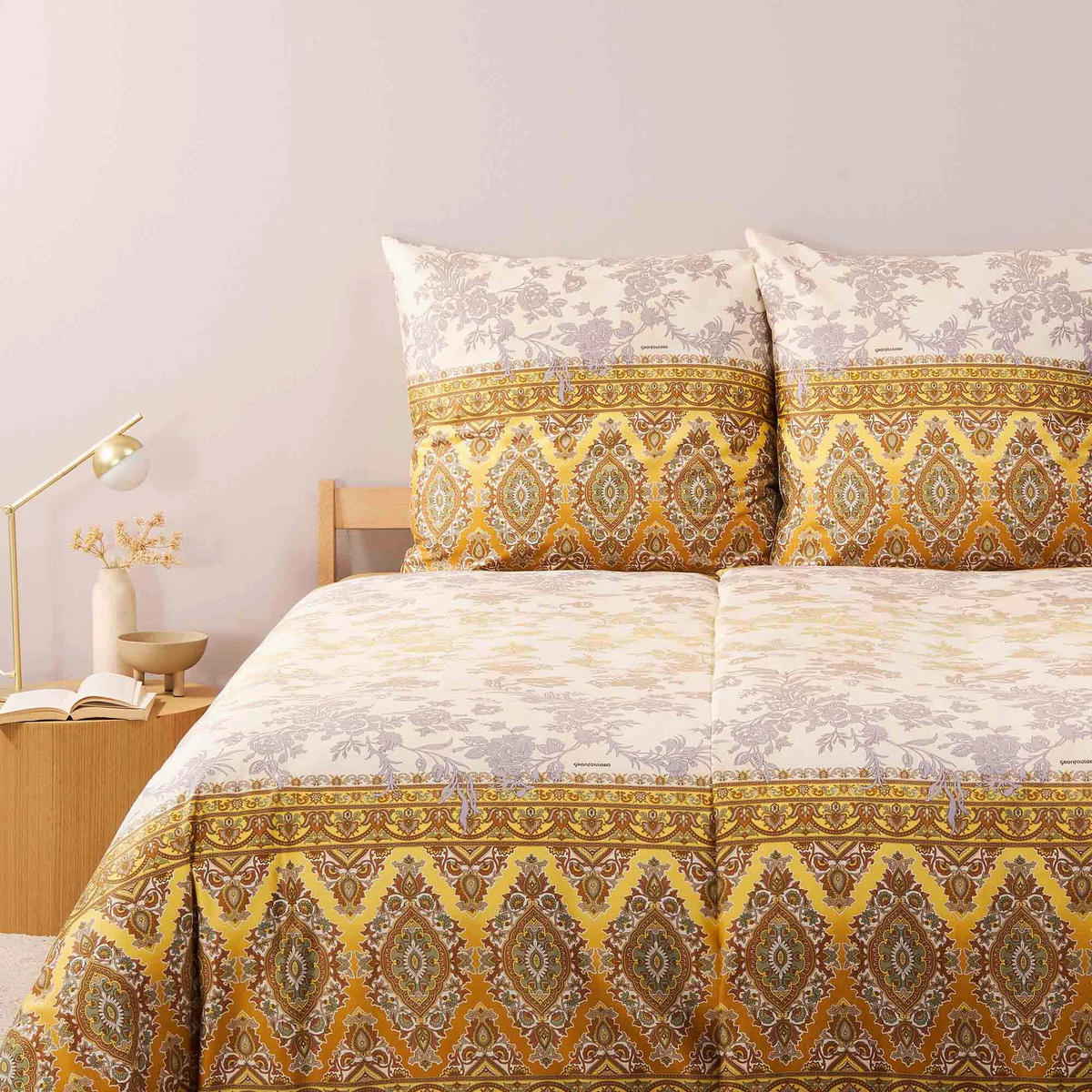 POSTELJNINA AGRIGENTO 200/200 cm saten svetlo rumena  - svetlo rumena, Konvencionalno, tekstil (200/200cm) - Bassetti