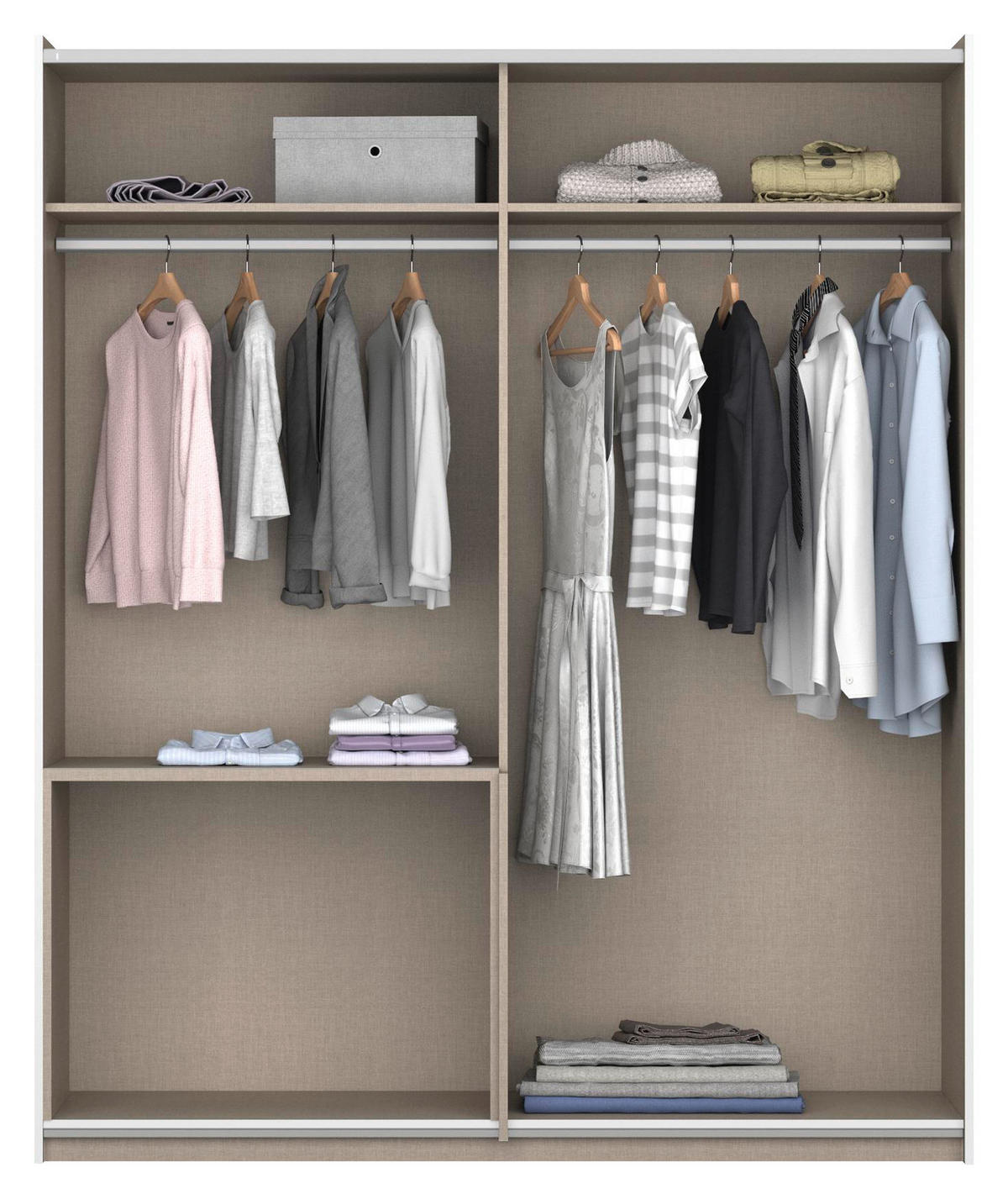 SKRIŇA S POSUVNÝMI DVERAMI, sivá, 218/210/59 cm - sivá/hliníková, Design, kov/kompozitné drevo (218/210/59cm) - Rauch Möbel