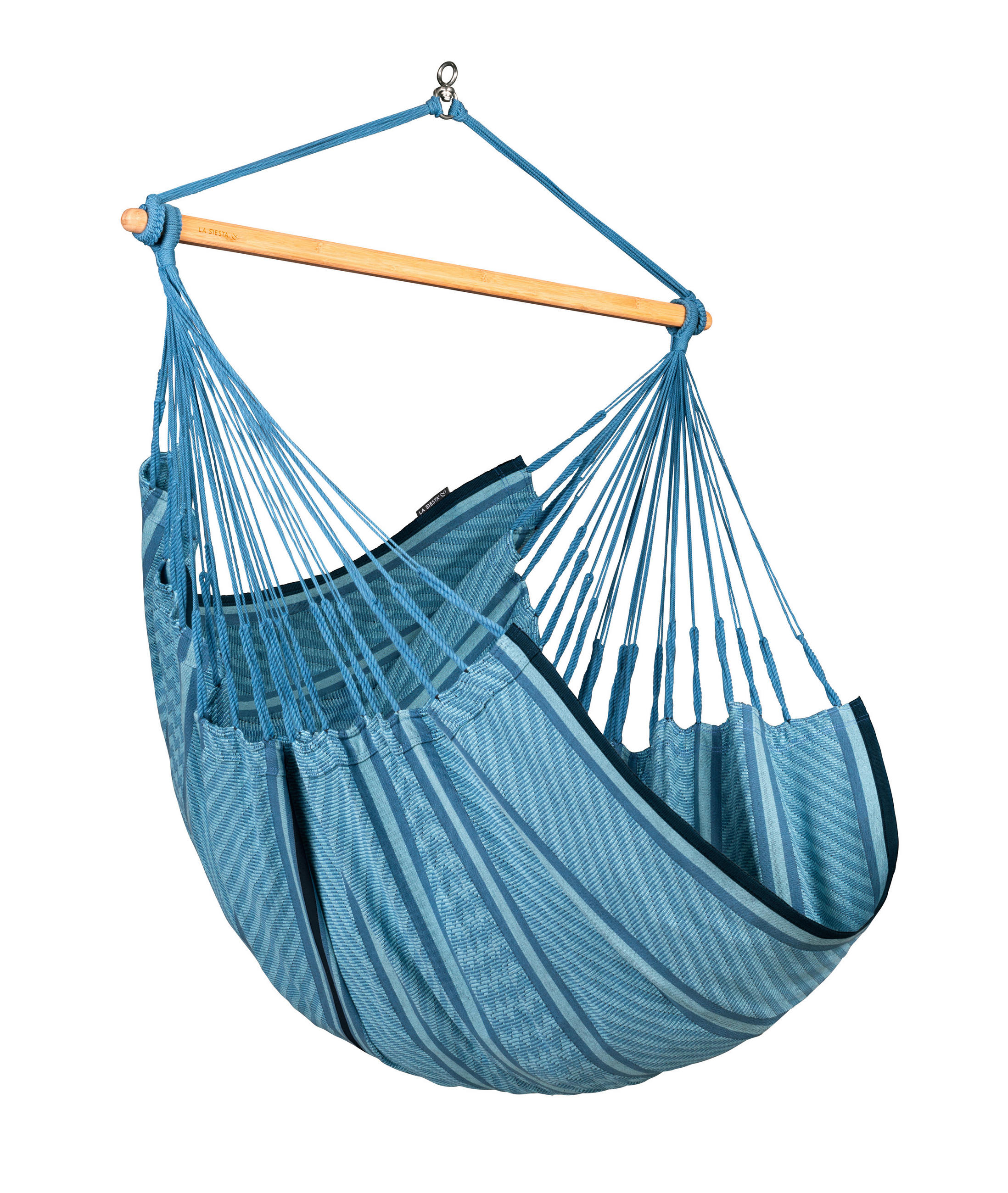 HÄNGESESSEL 110/180/115 cm  - Blau/Dunkelblau, KONVENTIONELL, Holz/Textil (110/180/115cm) - La Siesta