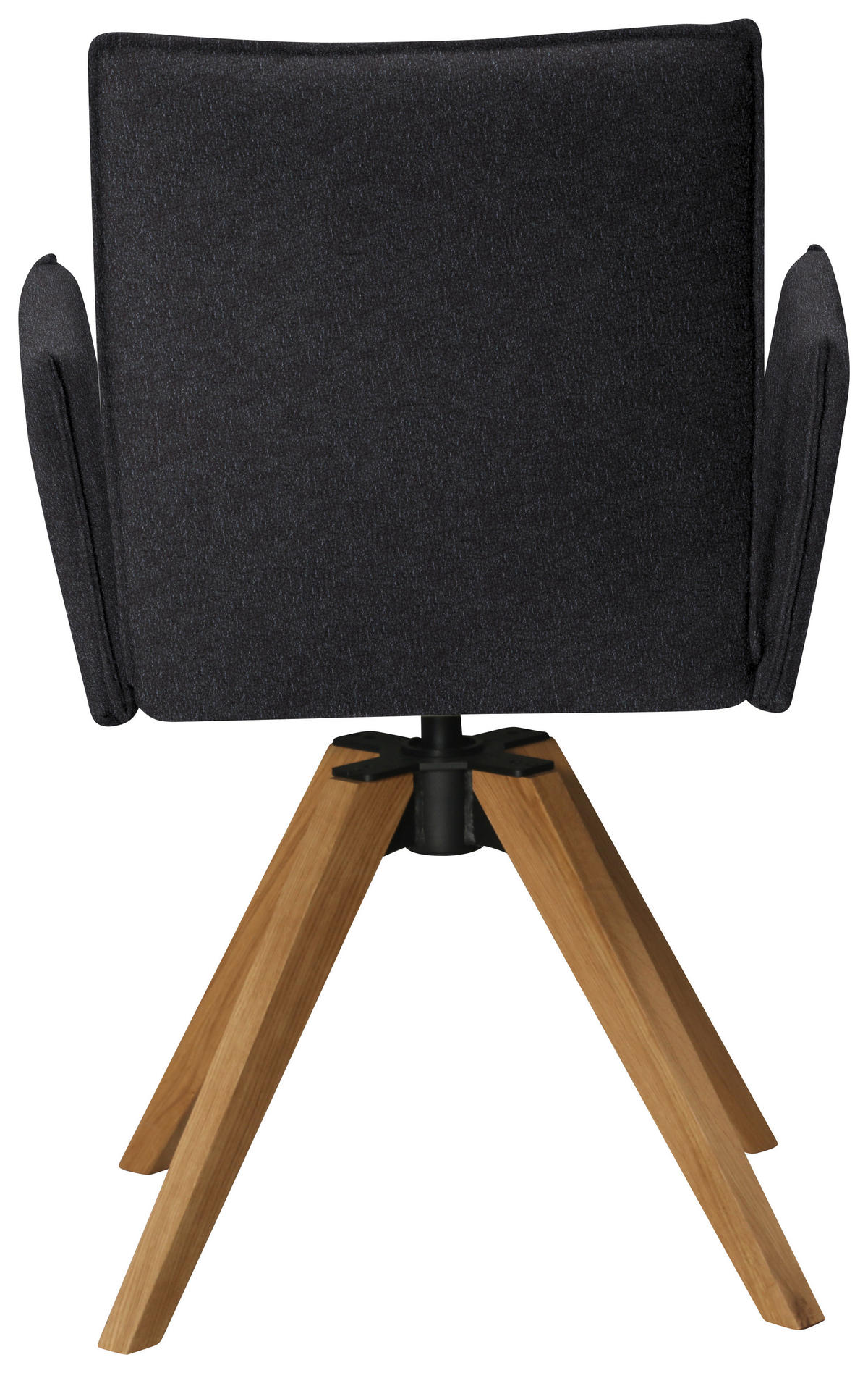 ARMLEHNSTUHL  in Lederlook  - Eichefarben/Schwarz, Konventionell, Holz/Textil (64/91/61cm) - Moderano