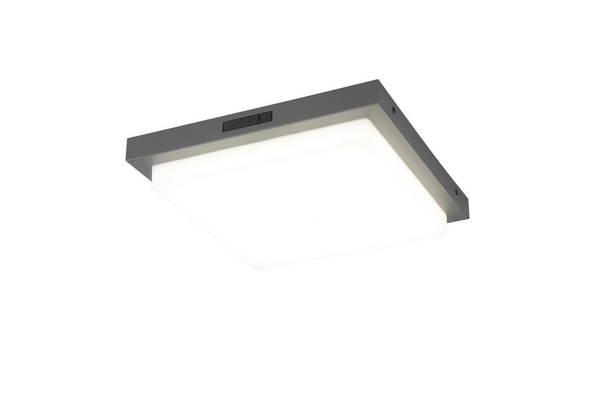 AUSSENDECKENLEUCHTE - Weiss/Anthrazit, Basics, Kunststoff/Metall (30/5,7/30cm)