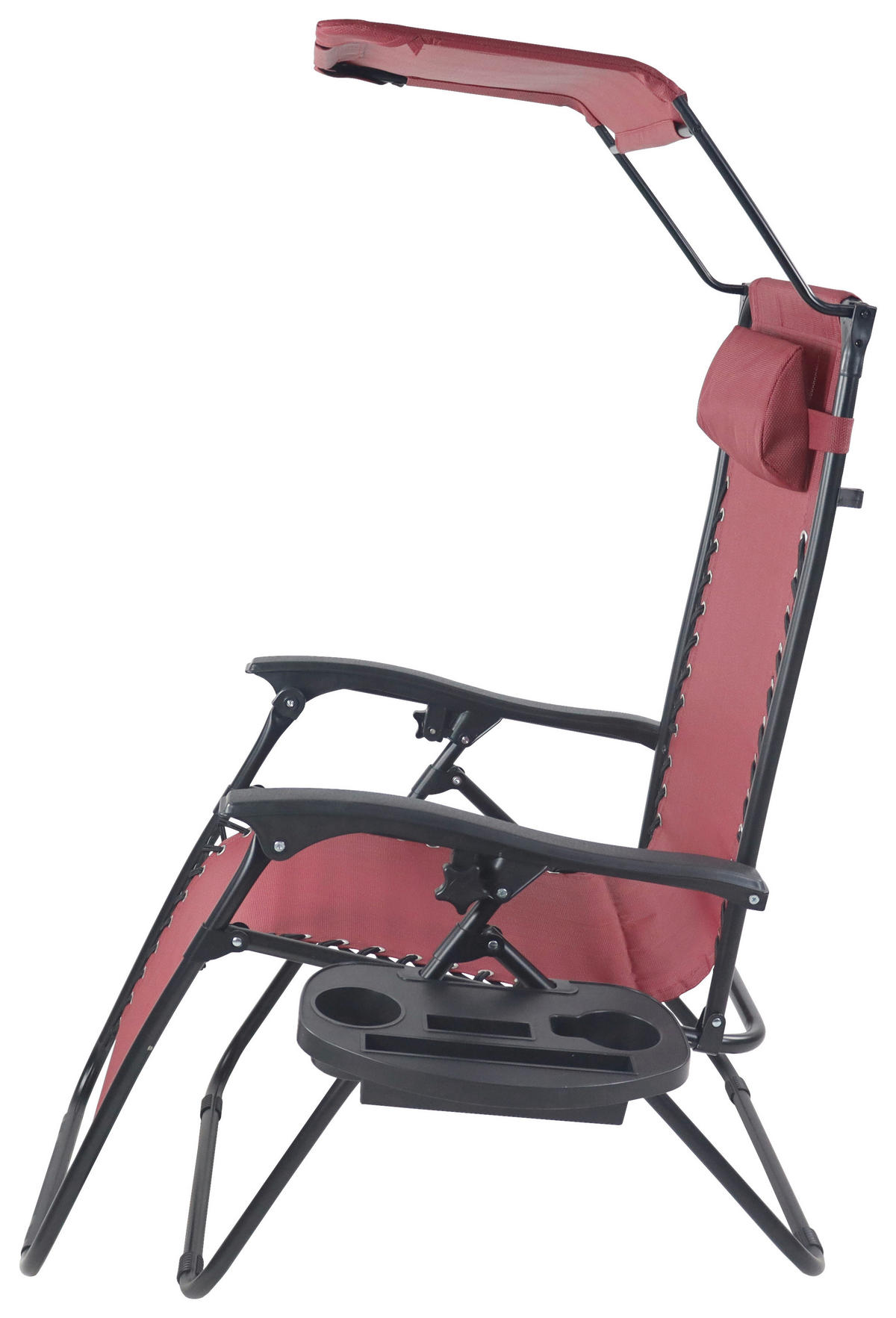 GARTENLIEGE 51/133/91 cm  - Rot, MODERN, Textil/Metall (51/133/91cm) - Gardenson