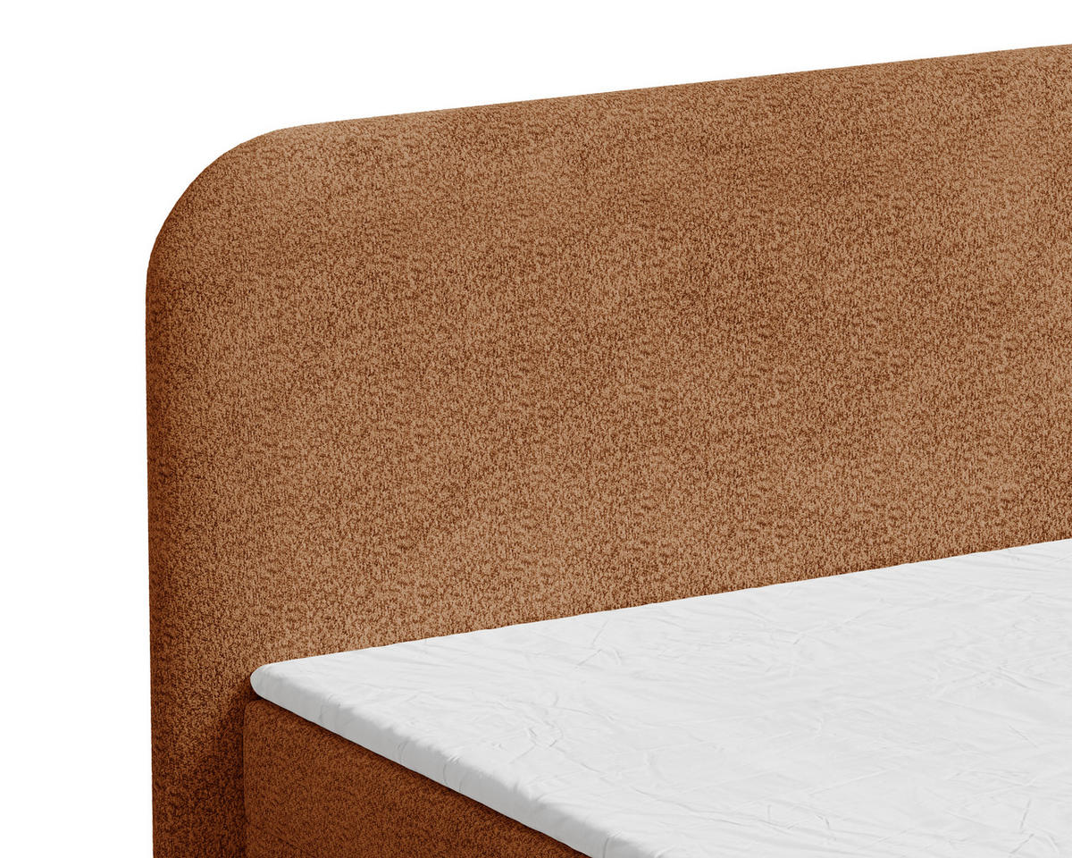 BOXBETT 140/200 cm,  in Terracotta, Bettkasten, Topper, H2 + H3 = mittel + fest  - Terracotta/Schwarz, MODERN, Holz/Kunststoff (140/200cm) - MID.YOU