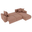 ECKSOFA Taupe Lederlook  - Taupe/Chromfarben, KONVENTIONELL, Kunststoff/Textil (293/195cm) - Carryhome