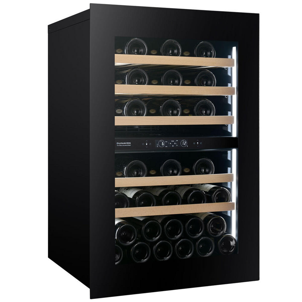 WEINKÜHLSCHRANK DXB-42.100DB.TO  - Schwarz, Basics, Glas/Holz (59,2/88,5/55,9cm)