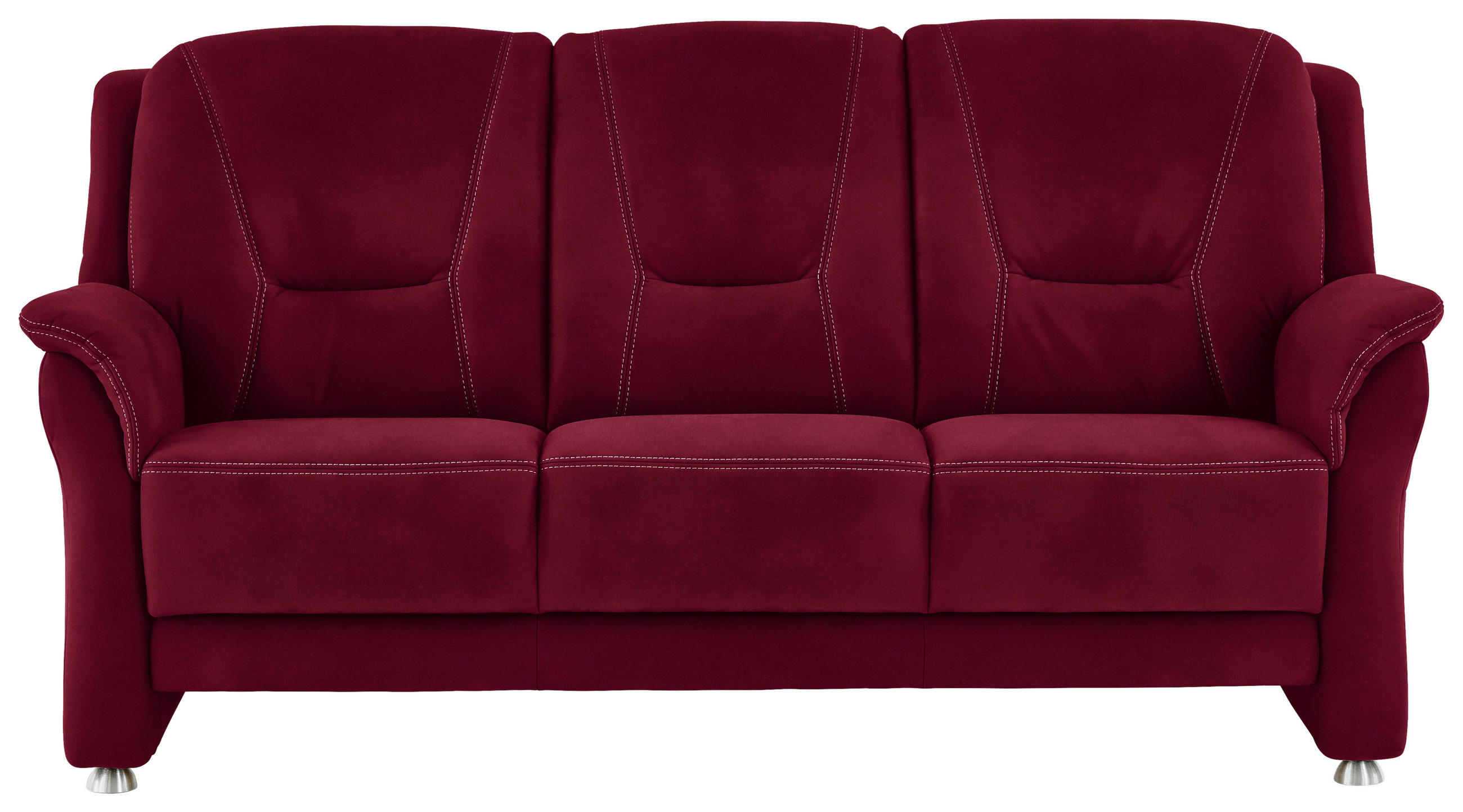 3-SITZER-SOFA in Mikrofaser Rot - Beige/Rot, KONVENTIONELL, Textil/Metall (198/100/89cm) - Beldomo Comfort